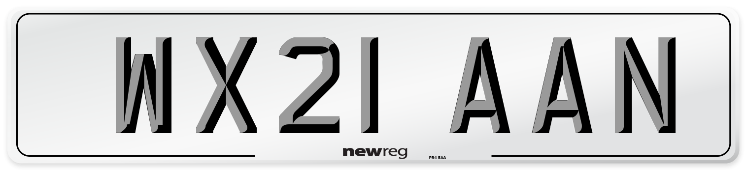 WX21 AAN Number Plate from New Reg